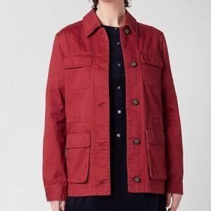 Barbour 6 Saltwater Overshirt Burgundy Red Mulberry Cotton